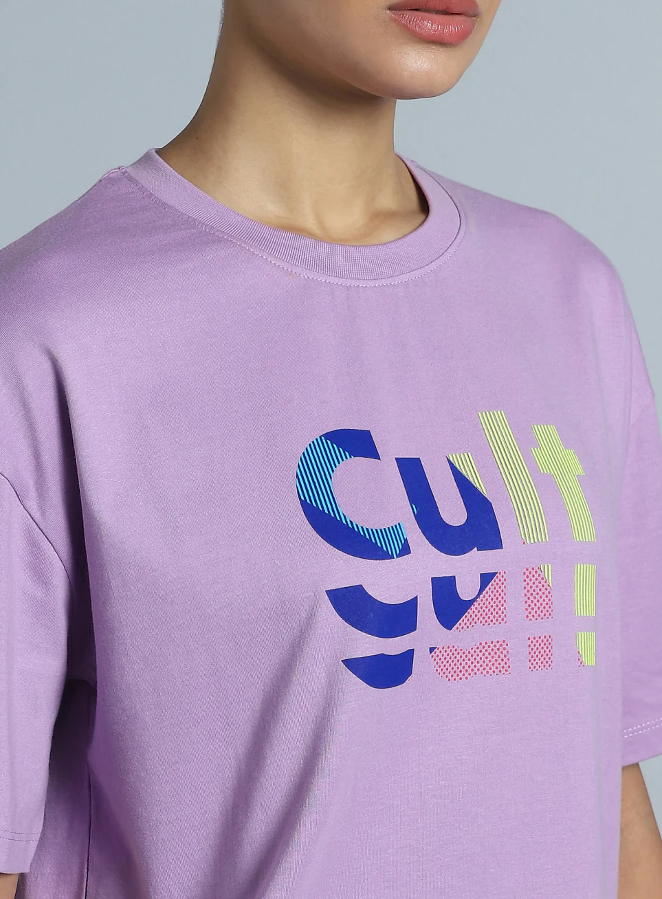 Women's Purple Back print Oversized fit T-shirt - Image 7