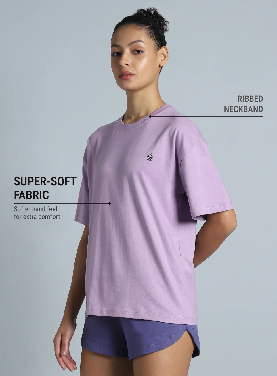Women's Purple Back Print Relaxed Fit T-shirt - Image 5