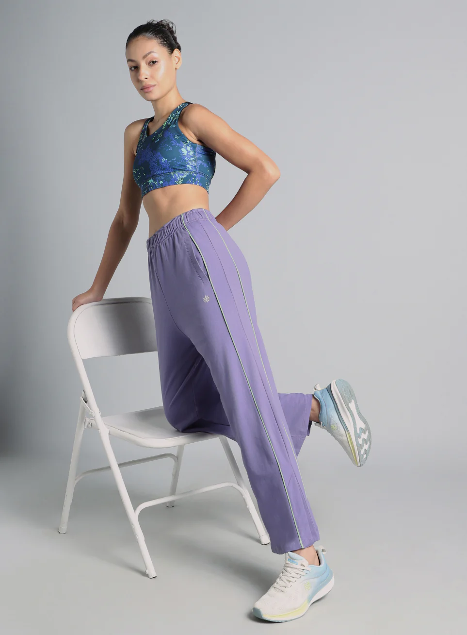 Women's Purple Community Straight Trackpants - Image 2