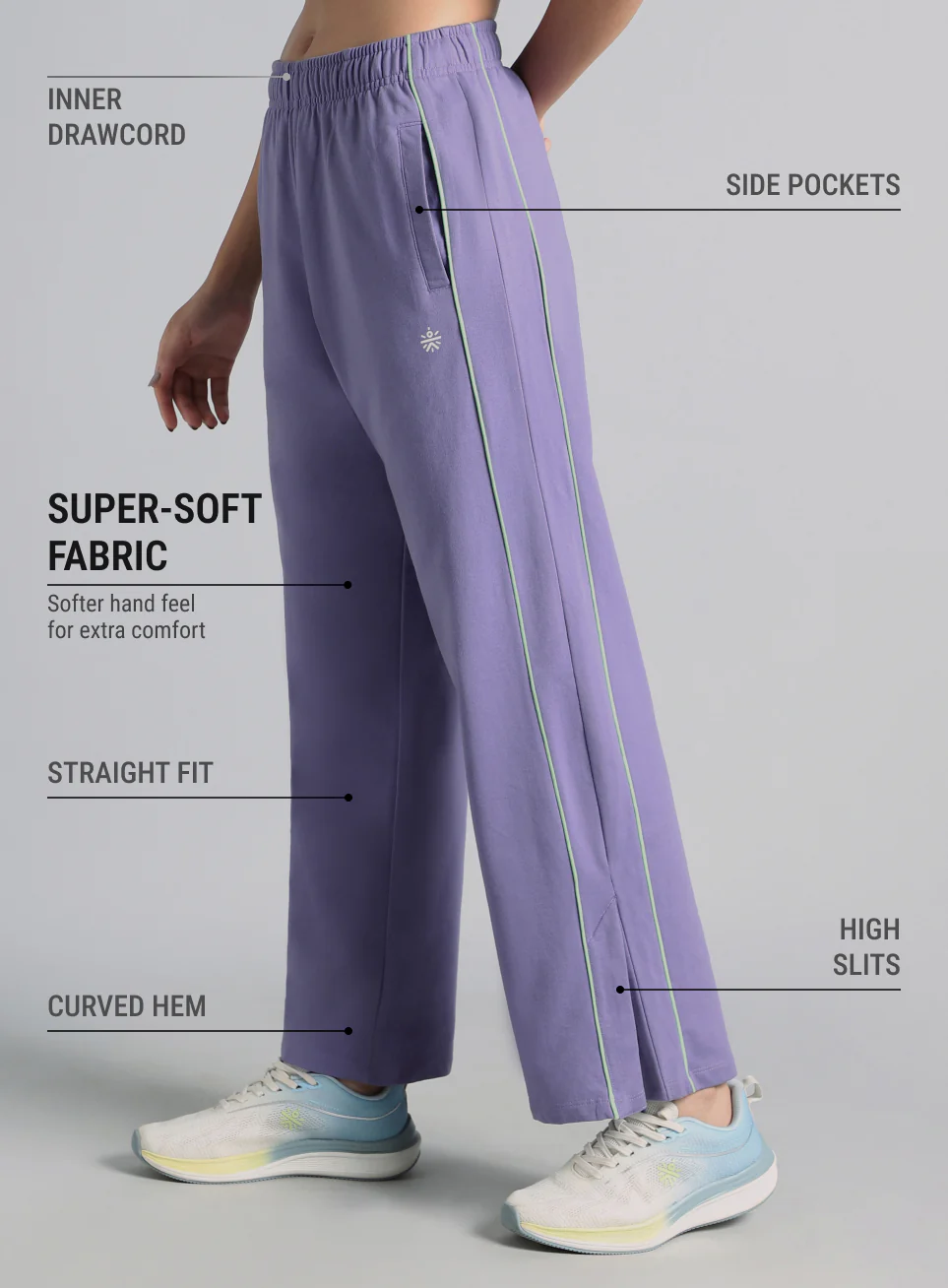 Women's Purple Community Straight Trackpants - Image 5