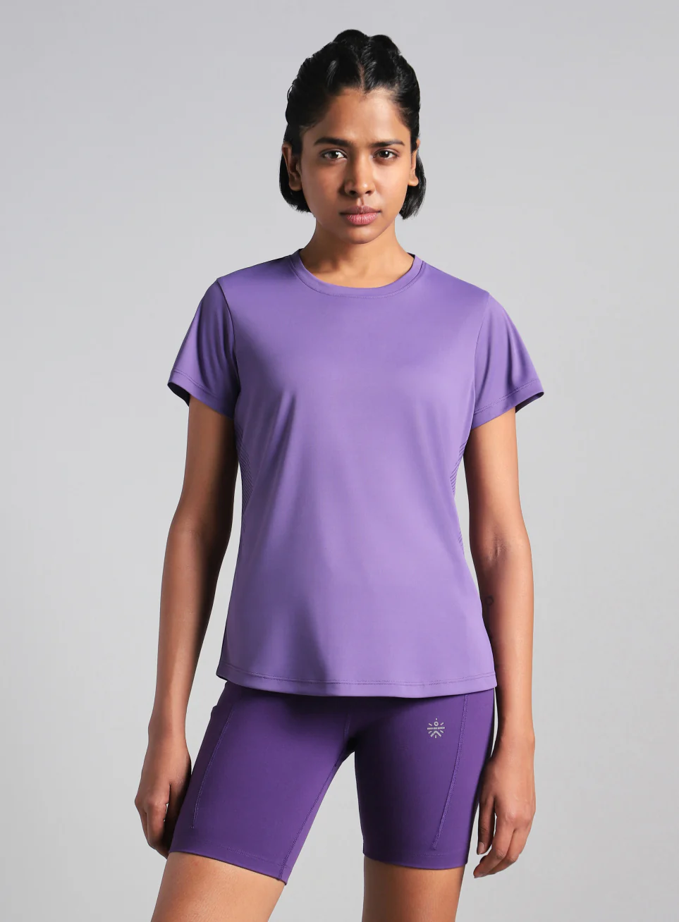 Women's Purple Contour Print T-shirt - Image 4