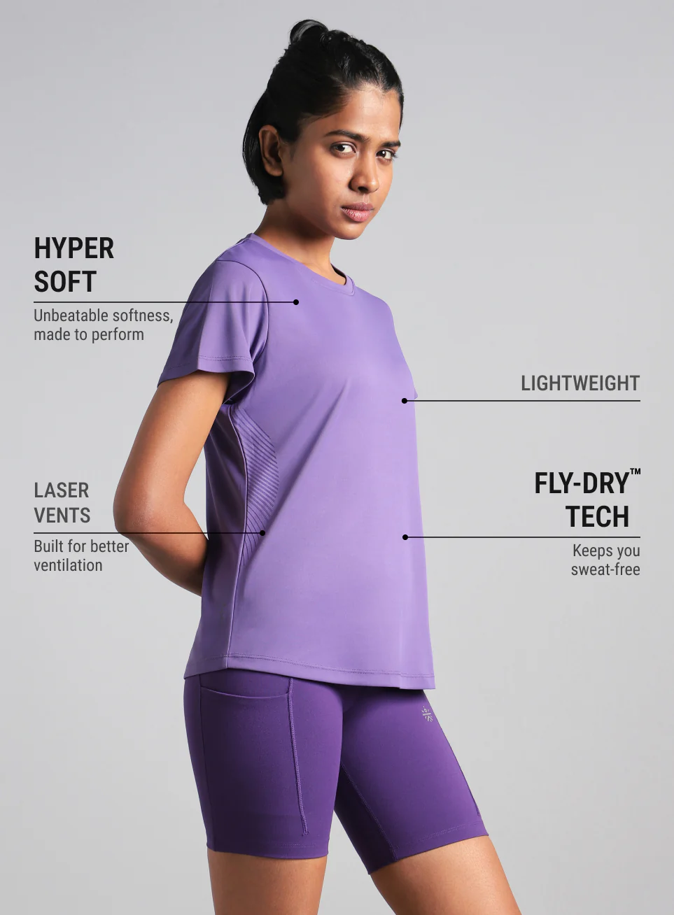 Women's Purple Contour Print T-shirt - Image 5