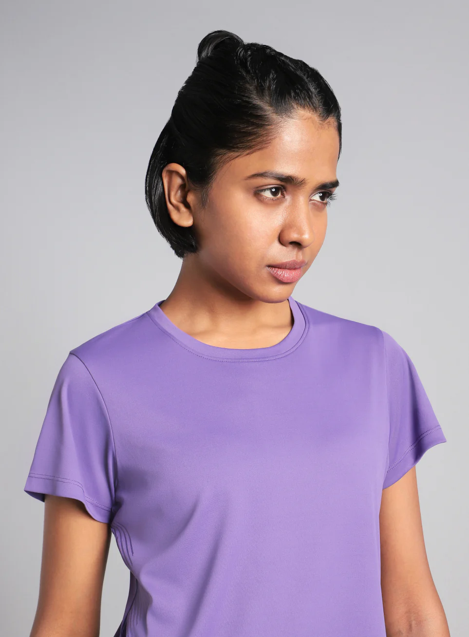Women's Purple Contour Print T-shirt - Image 7