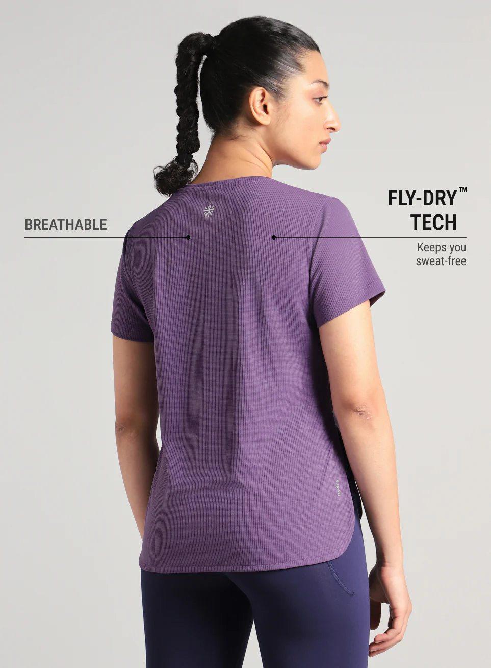 Women's Purple Core Training Longline T-shirt - Image 6