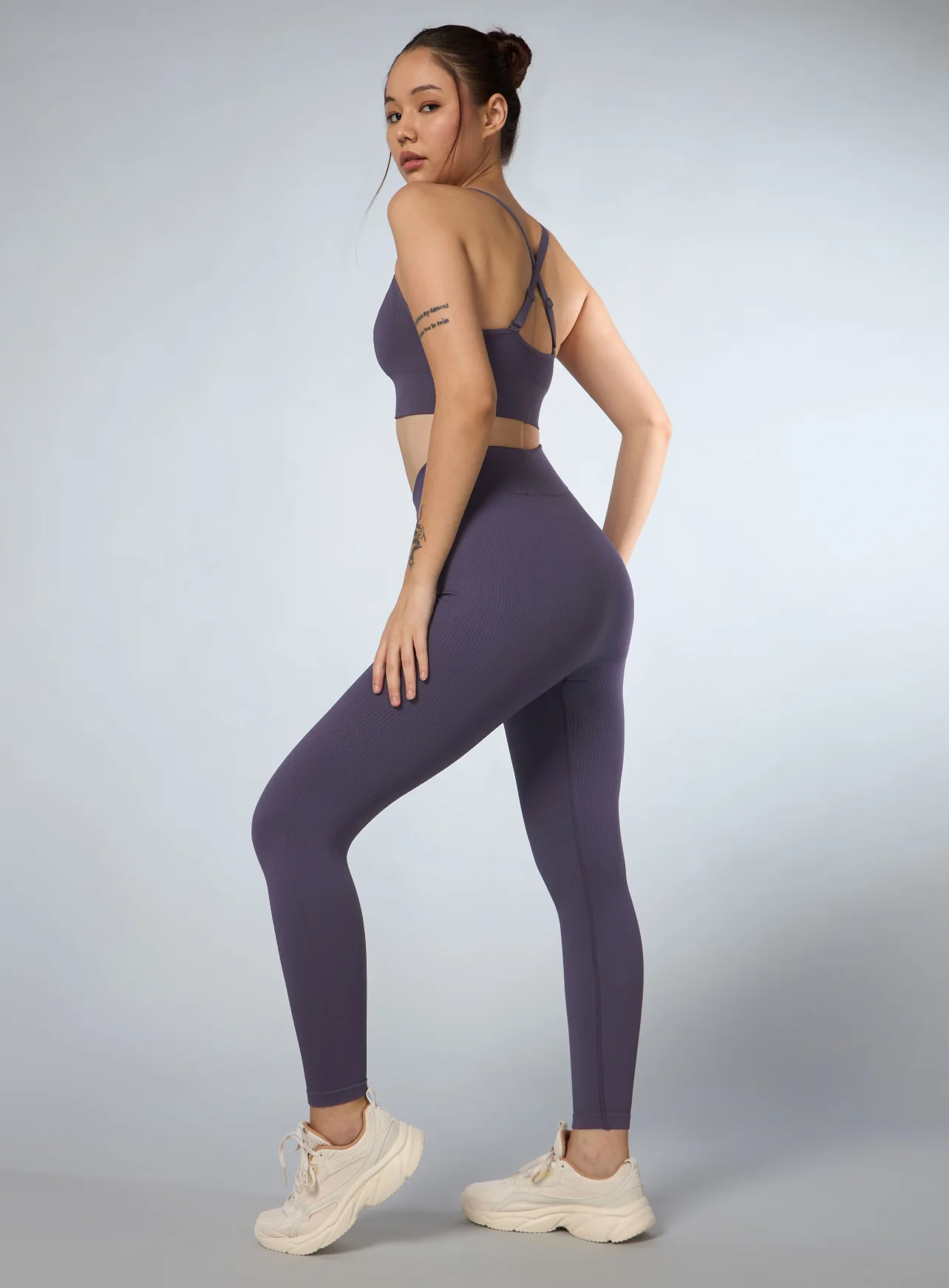 Women's Purple Cross Fit Seamless Co-ord Set - Image 2