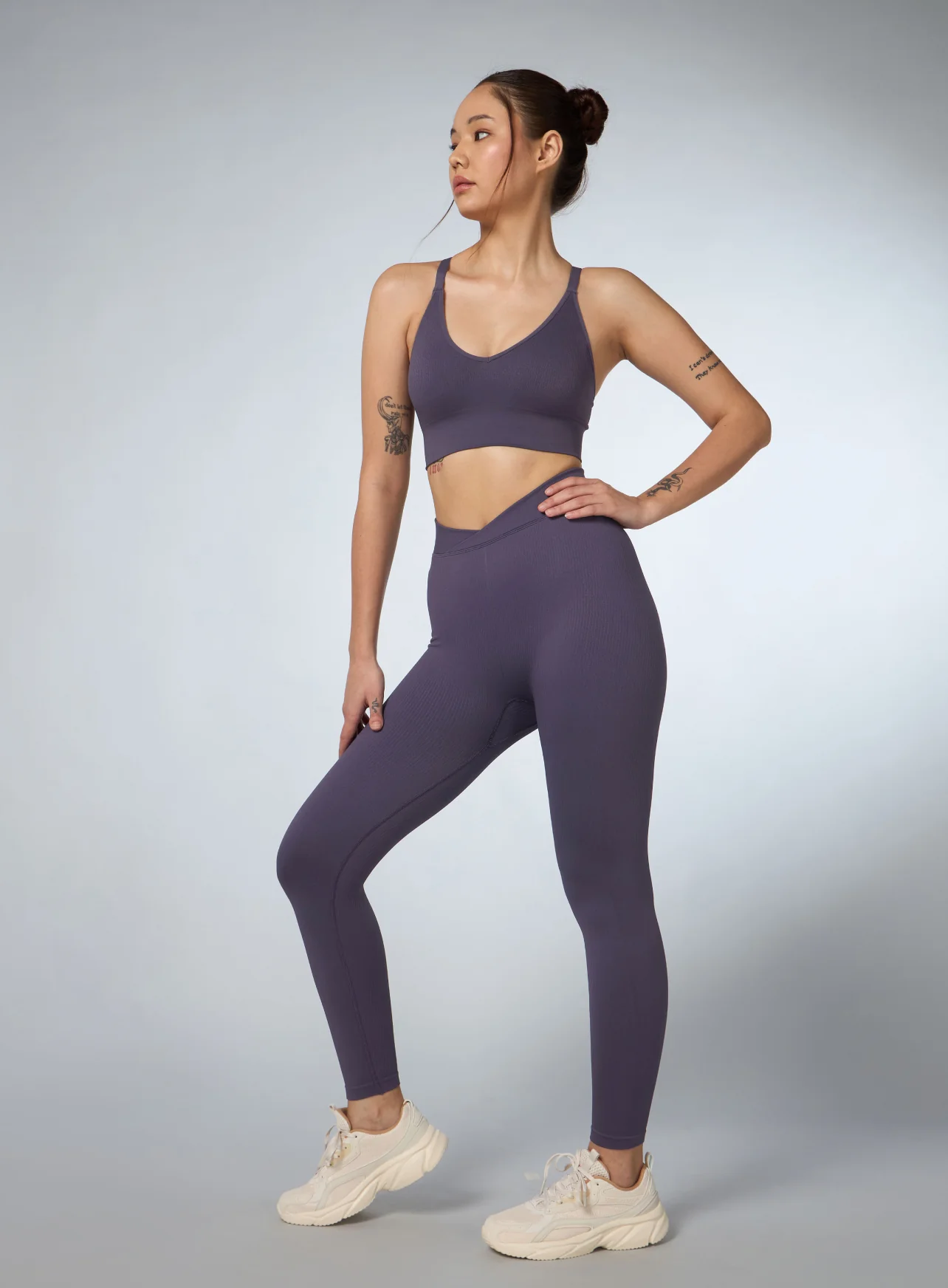 Women's Purple Cross Fit Seamless Medium Support Bra - Image 2
