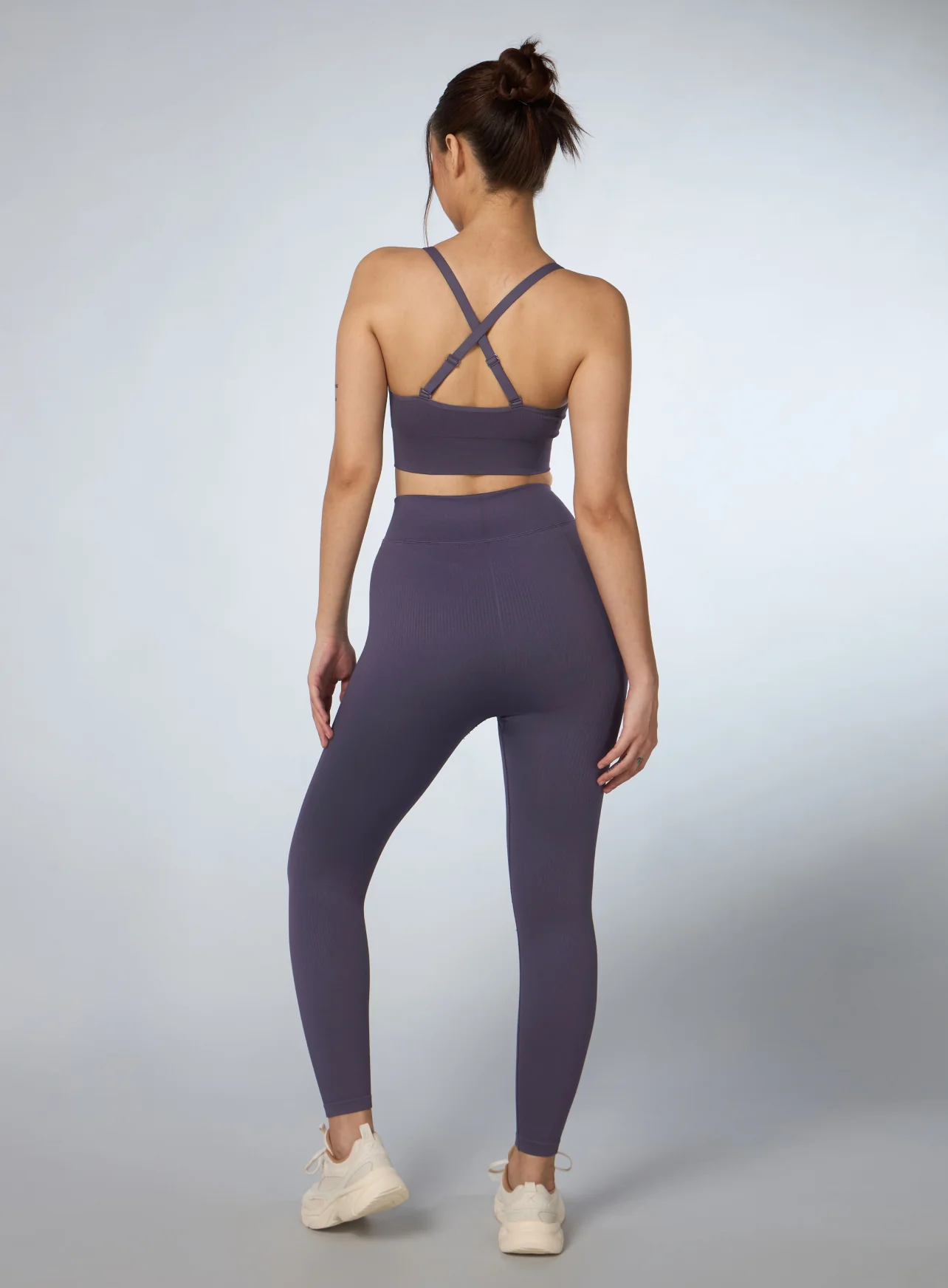 Women's Purple Cross Fit Seamless Medium Support Bra - Image 3