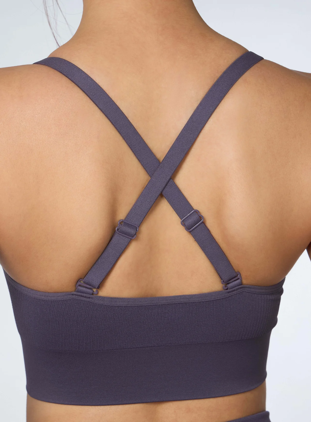 Women's Purple Cross Fit Seamless Medium Support Bra - Image 8