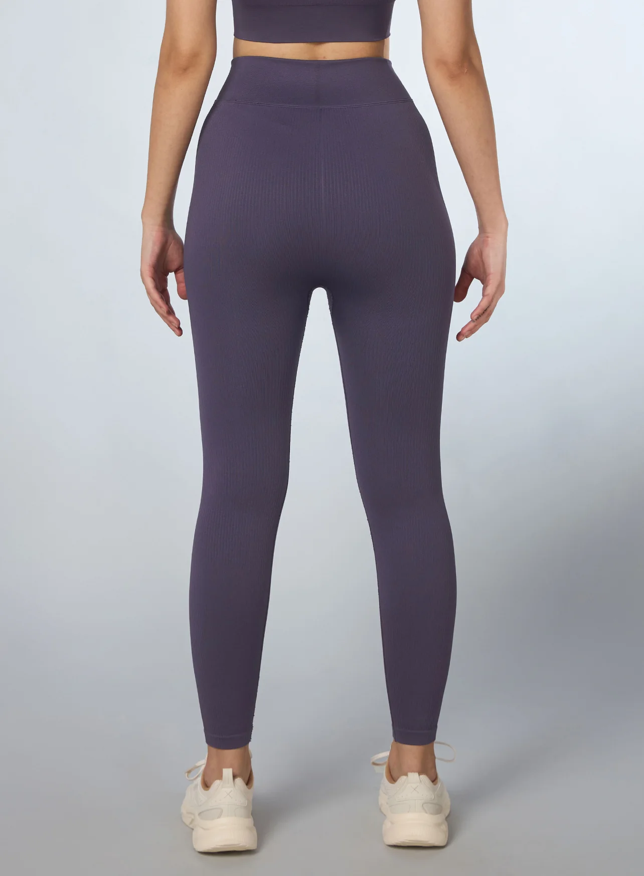 Women's Purple Cross Fit Seamless Tights - Image 6