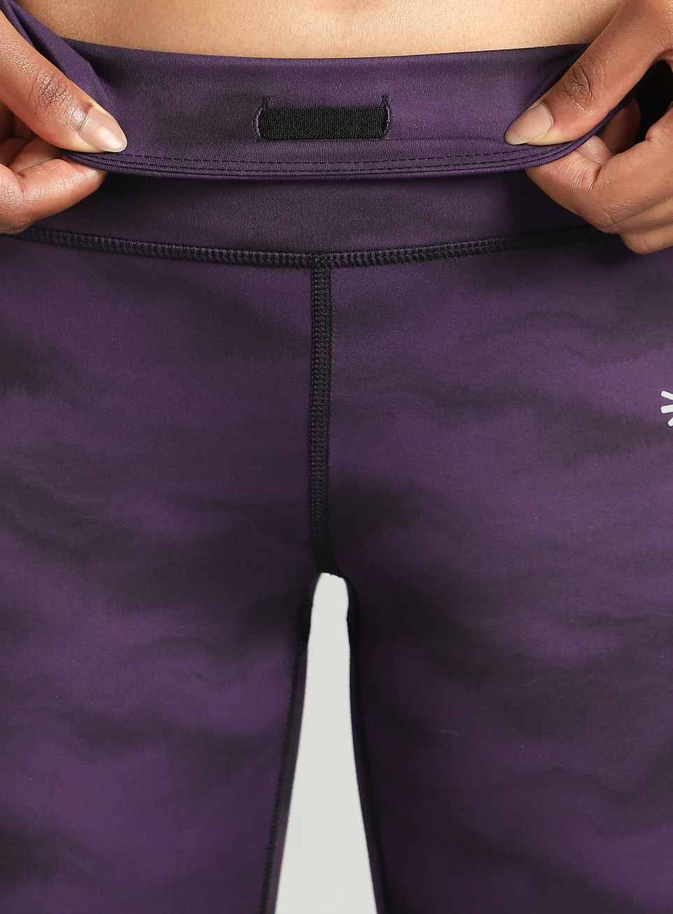 Women's Purple Earthy Texture Printed COMFlex Yoga Tights - Image 8