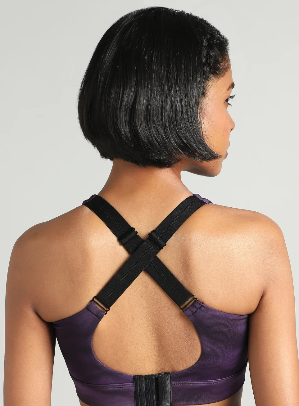 Women's Purple Earthy Texture Printed High Support Sports Bra - Image 8