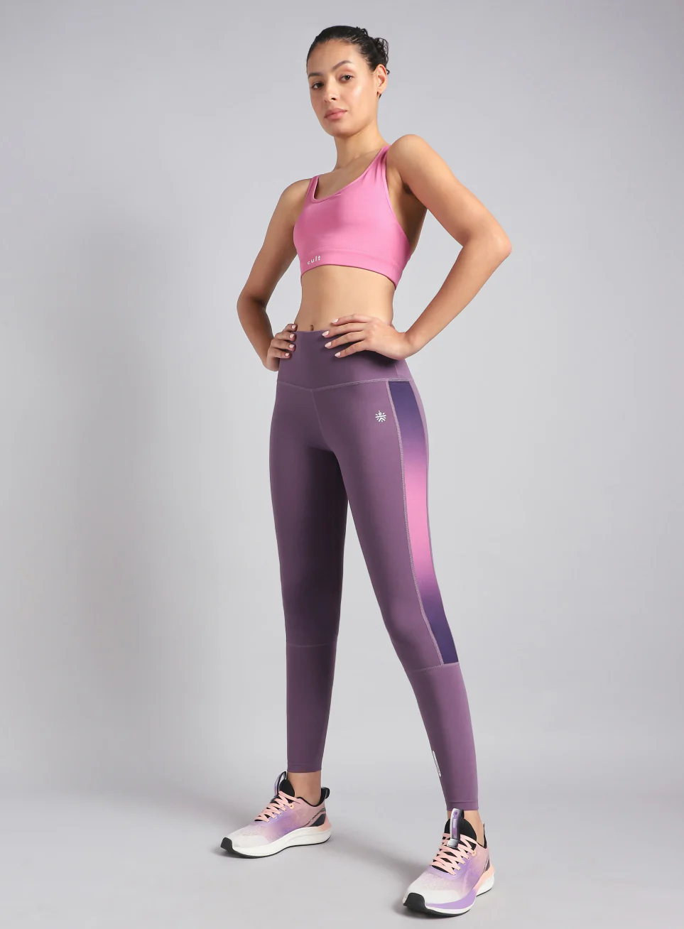 Women's Purple Energy Print Training COMFlex Tights - Image 2
