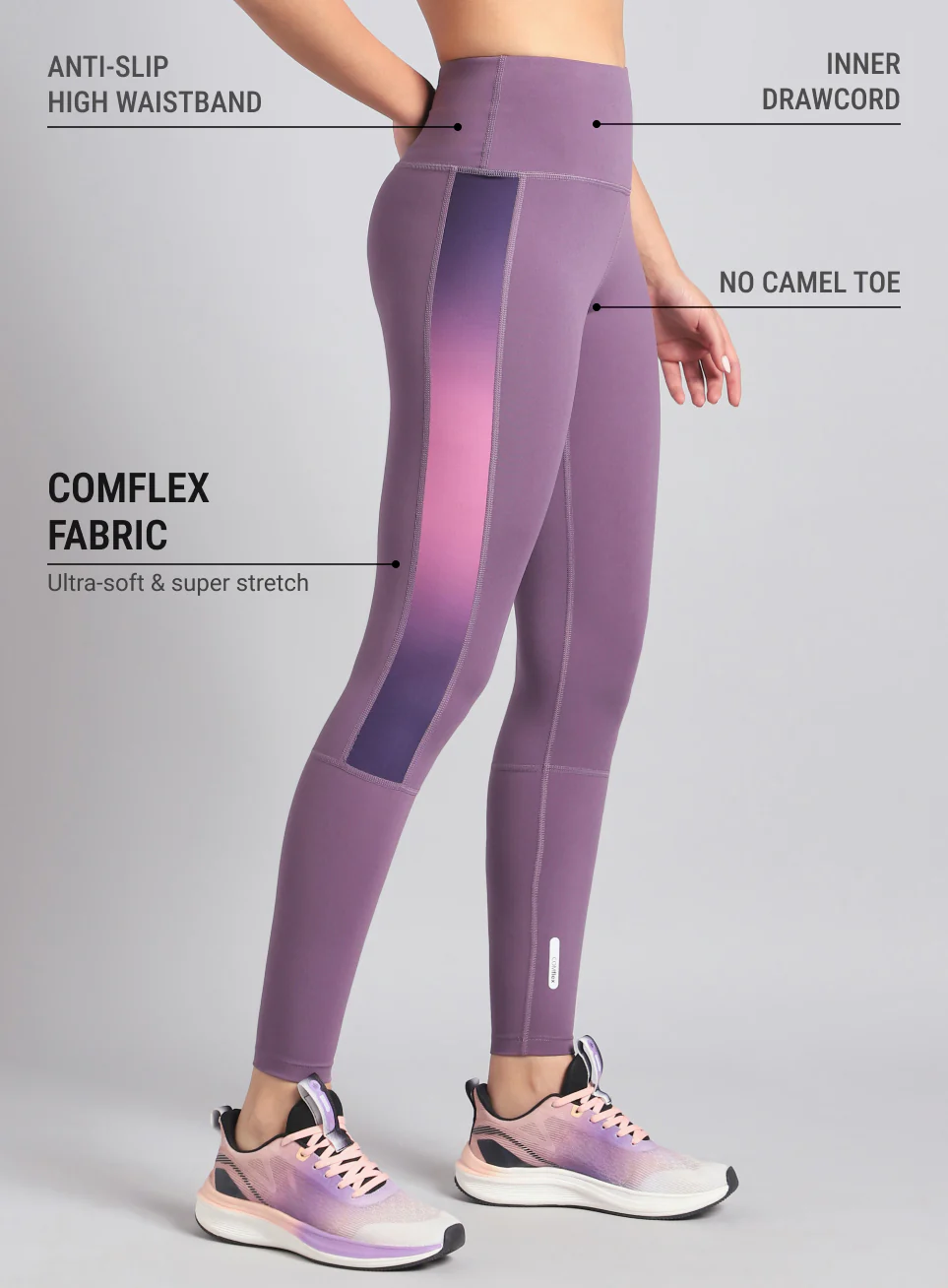 Women's Purple Energy Print Training COMFlex Tights - Image 5