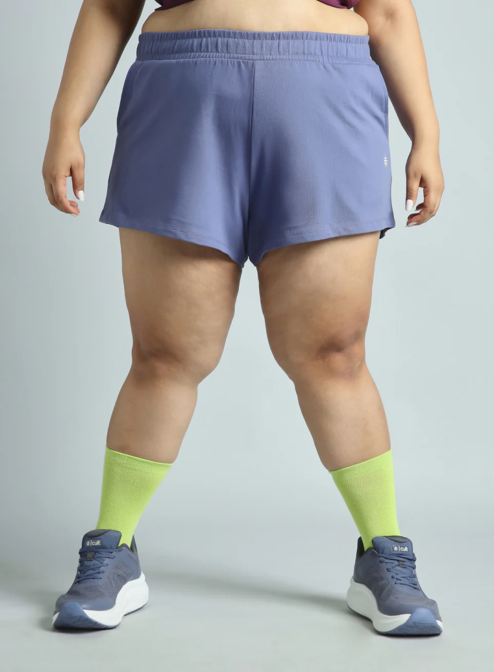 Women's Purple Plus Size Everyday Essential Cotton Shorts - Image 4