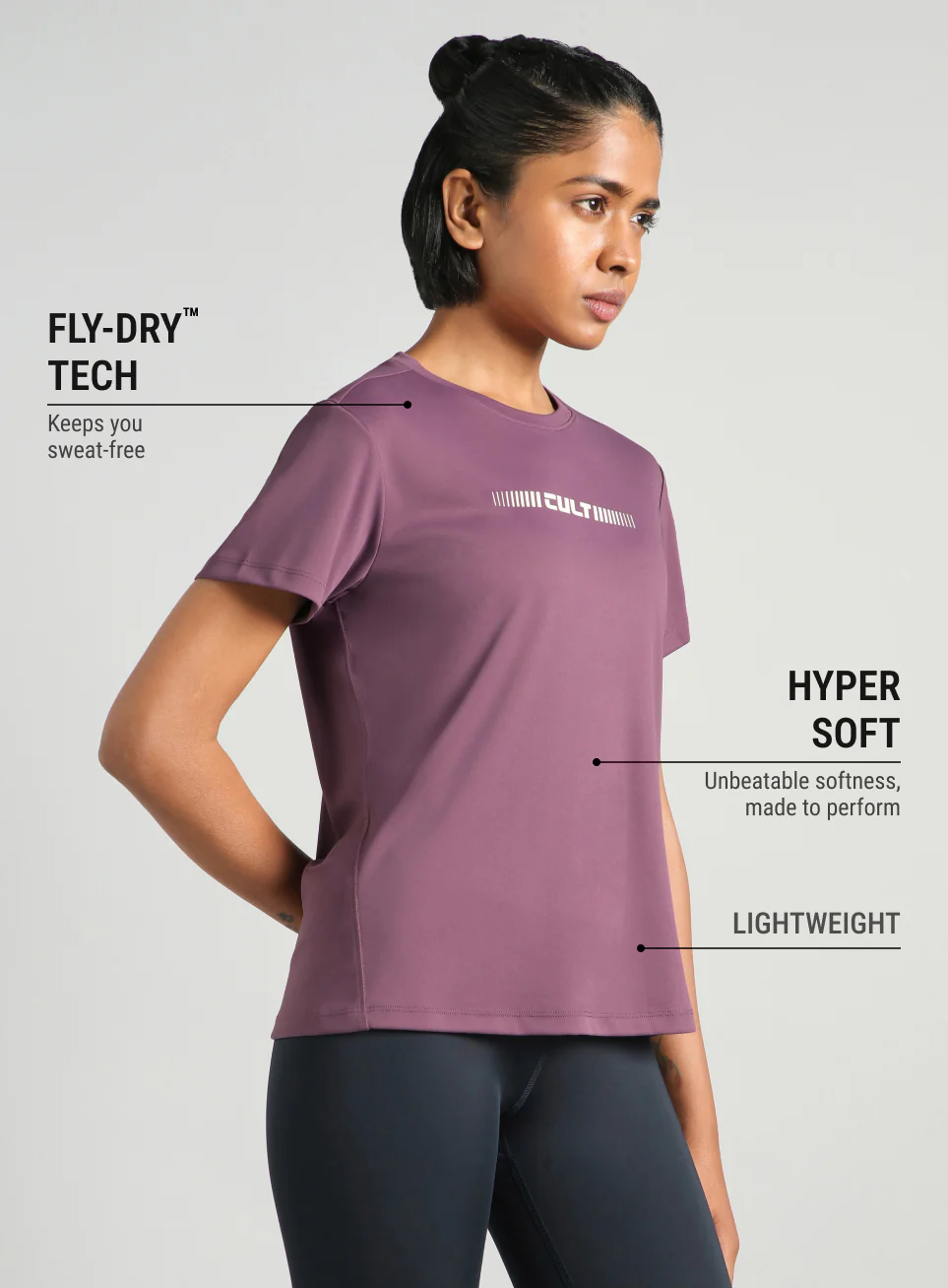 Women's Purple Everyday Performance T-shirt - Image 5