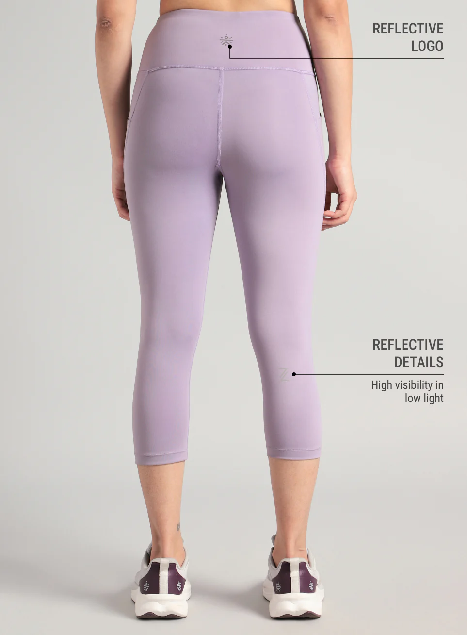 Women's Purple Everyday Run Cropped Length COMFlex Tights - Image 6