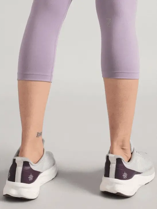 Women's Purple Everyday Run Cropped Length COMFlex Tights - Image 9