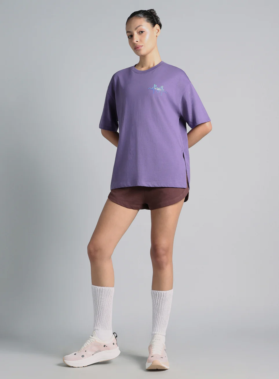Women's Purple Feel the Beat Print T-shirt - Image 2