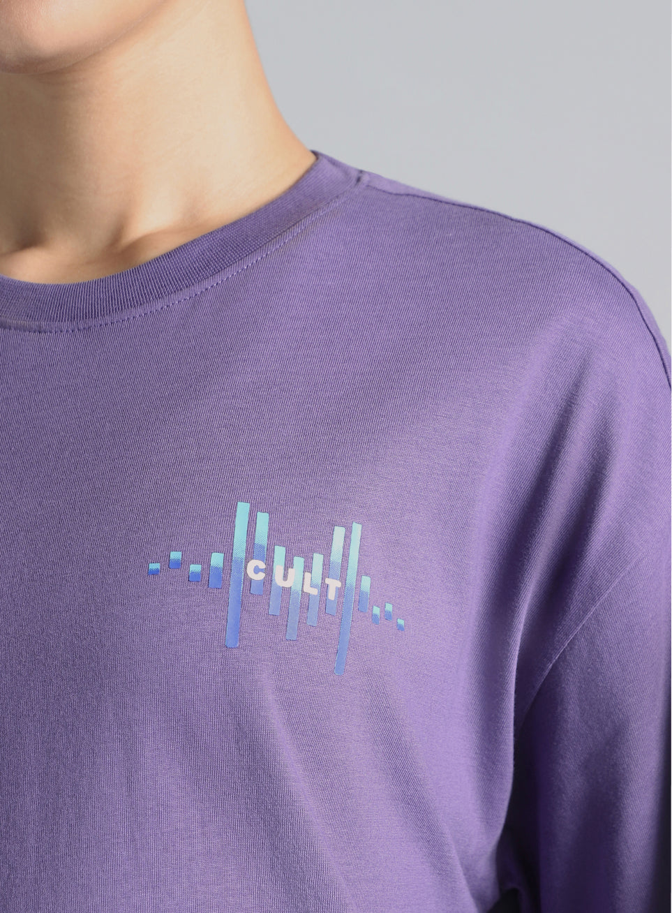 Women's Purple Feel the Beat Print T-shirt - Image 7