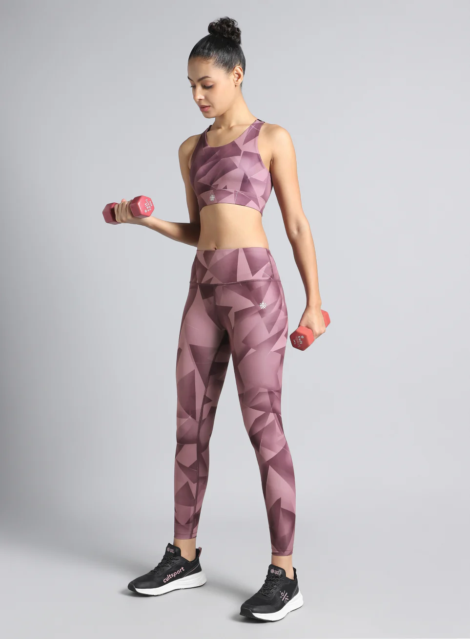 Women's Purple Feel The Beat Printed High Support Bra - Image 3
