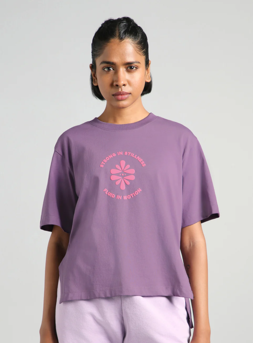 Women's Purple Flow and Flare Relaxed fit T-shirt - Image 4