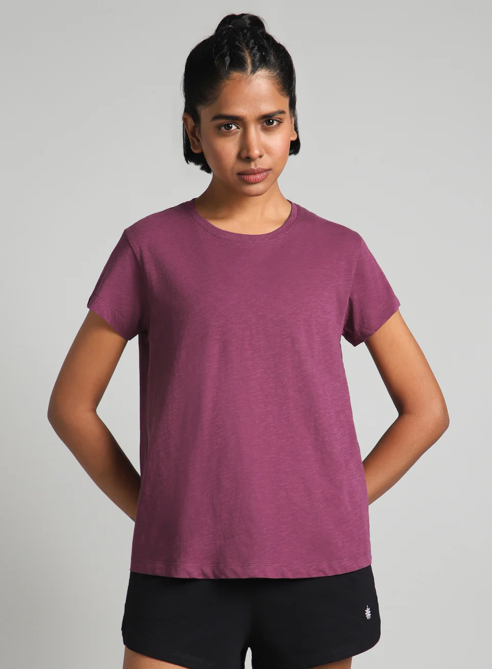 Women's Purple Flow Form Yoga T-shirt - Image 4