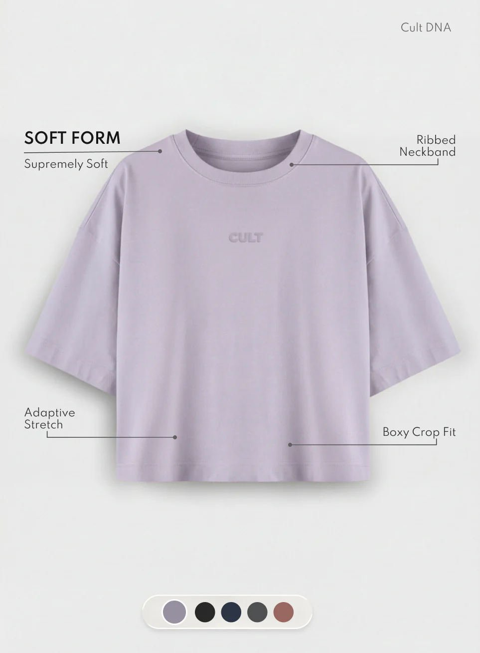 Women's Purple Form Mid Boxy T-shirt - Image 4