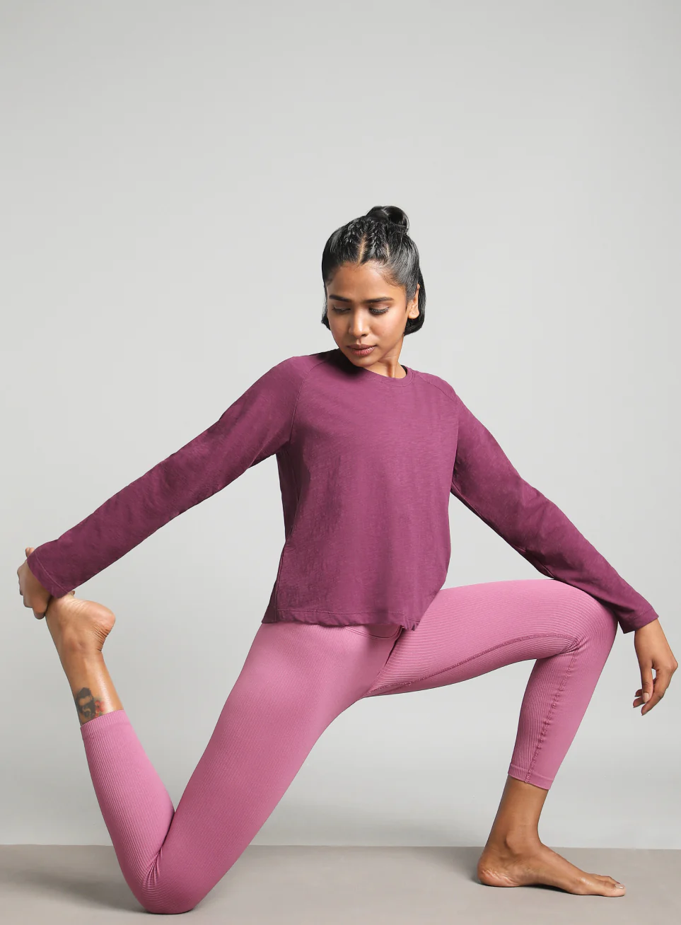 Women's Purple Form Overlap Yoga T-shirt - Image 2