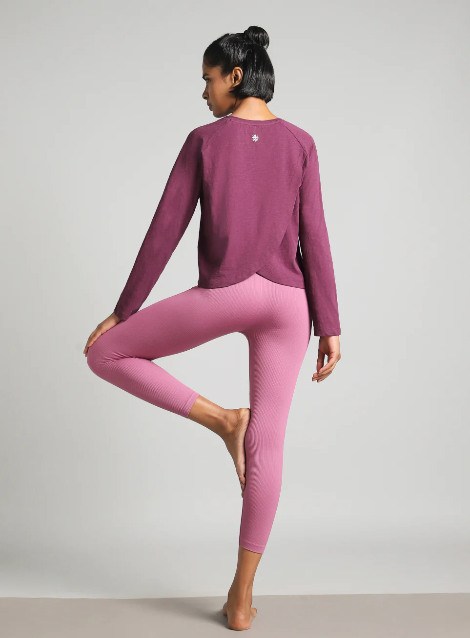Women's Purple Form Overlap Yoga T-shirt - Image 3