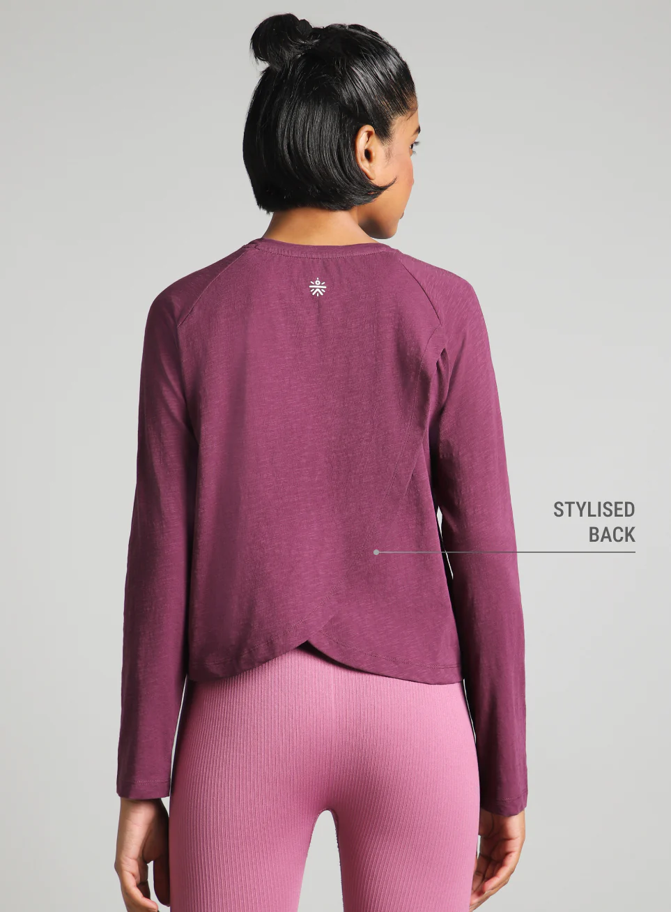 Women's Purple Form Overlap Yoga T-shirt - Image 6