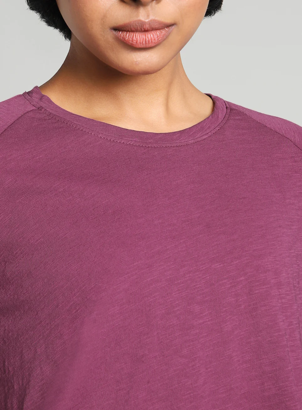 Women's Purple Form Overlap Yoga T-shirt - Image 7