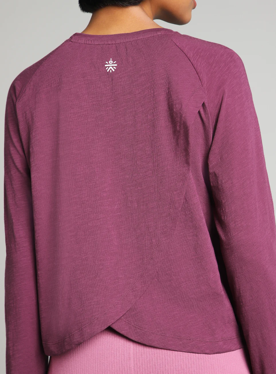 Women's Purple Form Overlap Yoga T-shirt - Image 8