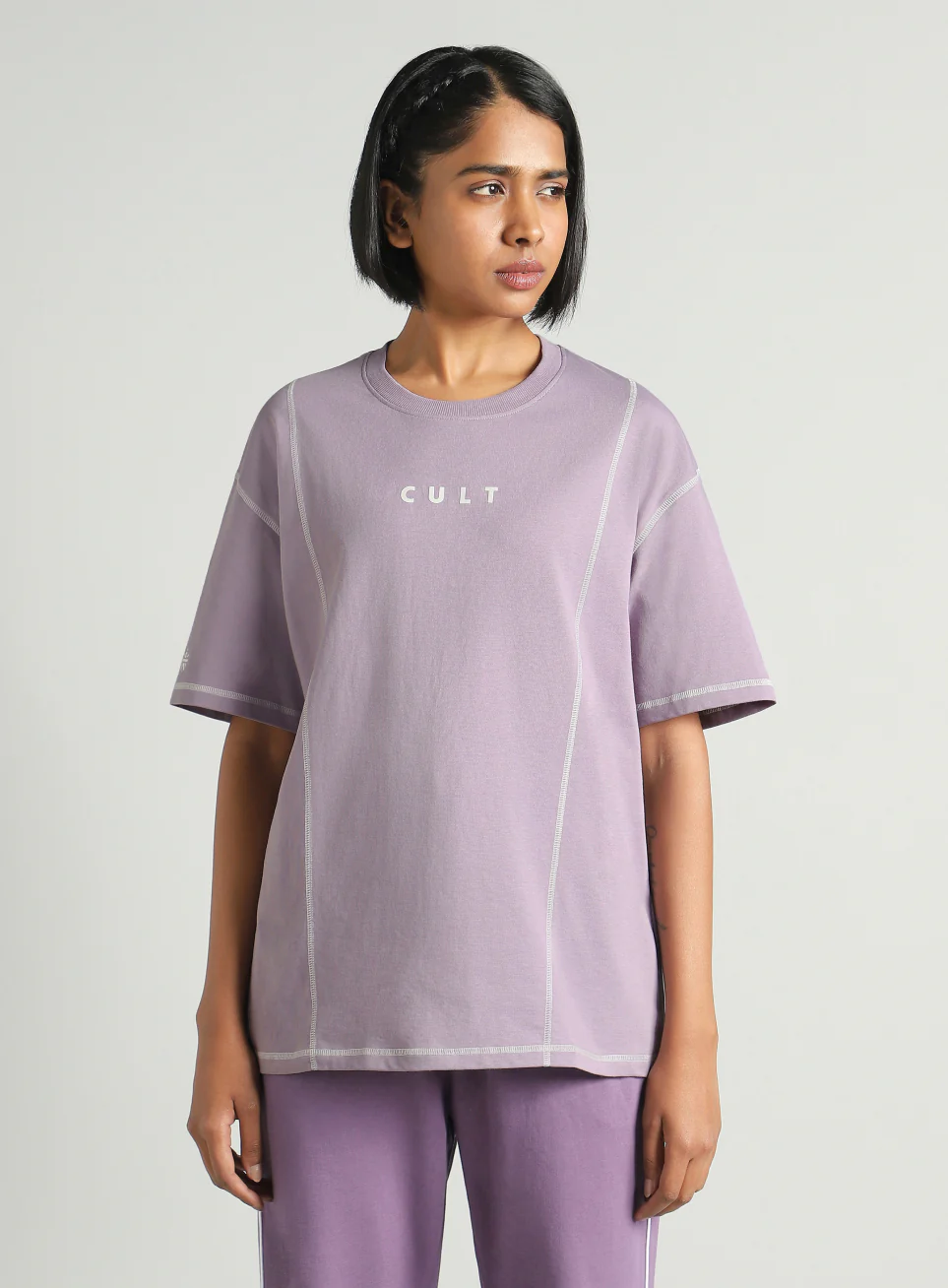 Women's Purple Game On Cult Oversized Fit T-shirt - Image 4