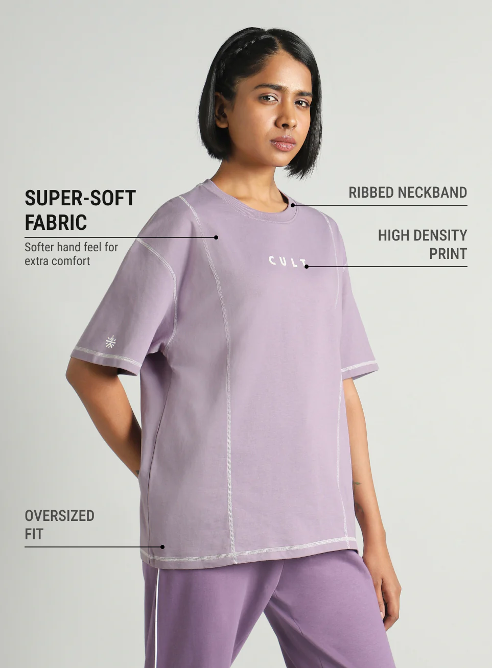 Women's Purple Game On Cult Oversized Fit T-shirt - Image 5