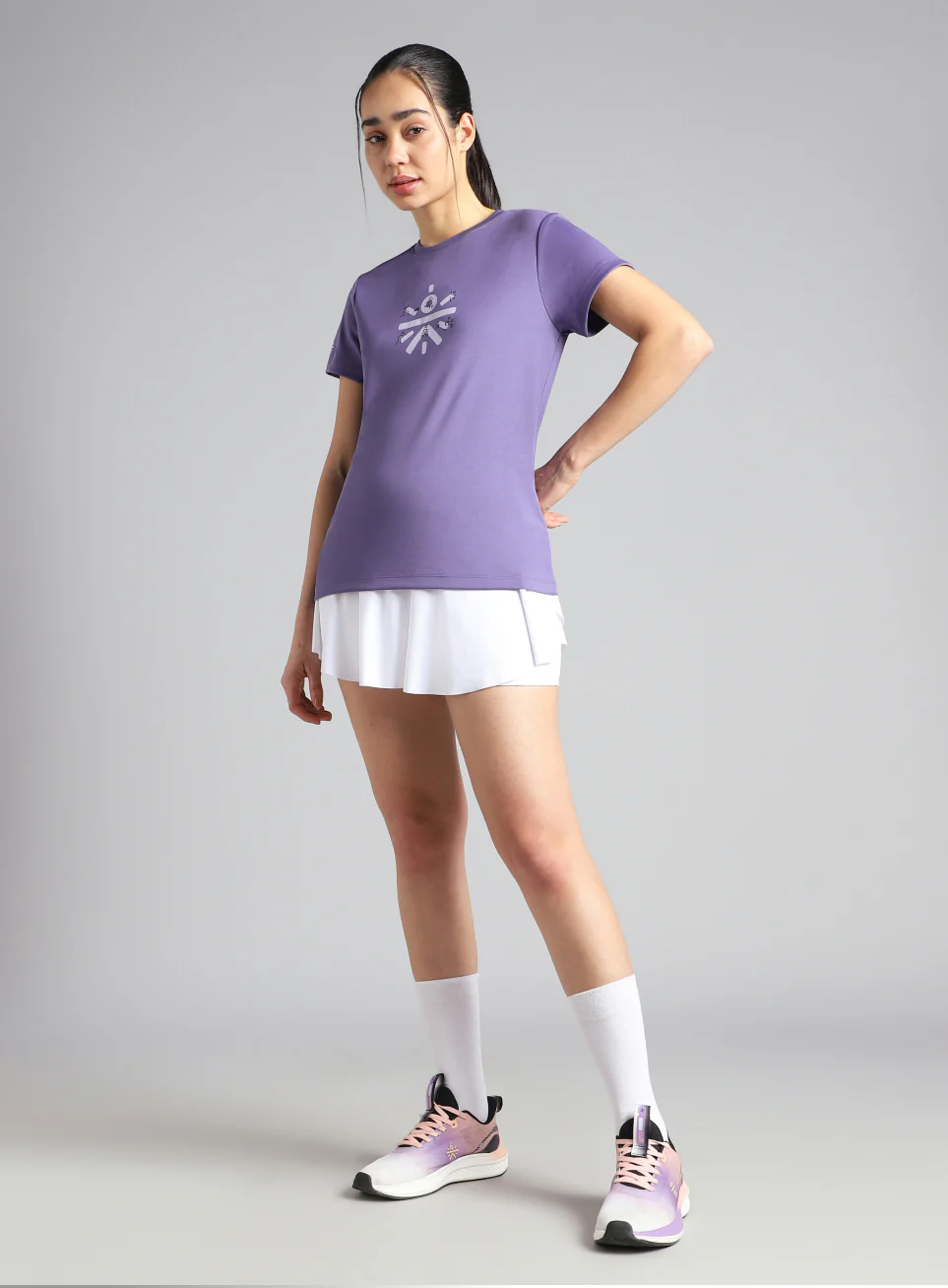 Women's Purple Graphic Play Performance T-shirt - Image 2
