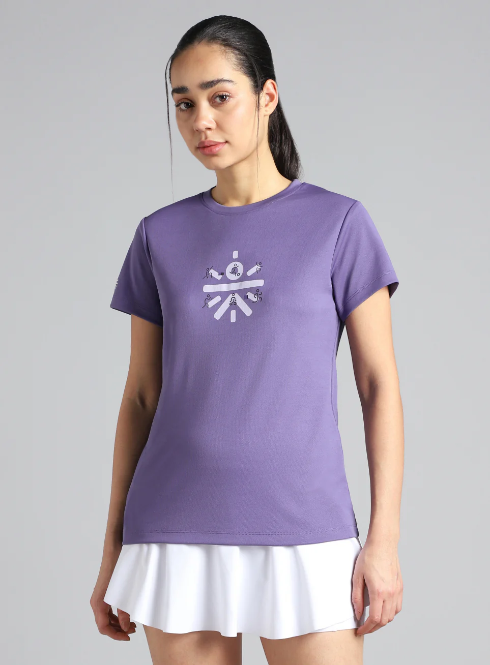 Women's Purple Graphic Play Performance T-shirt - Image 4