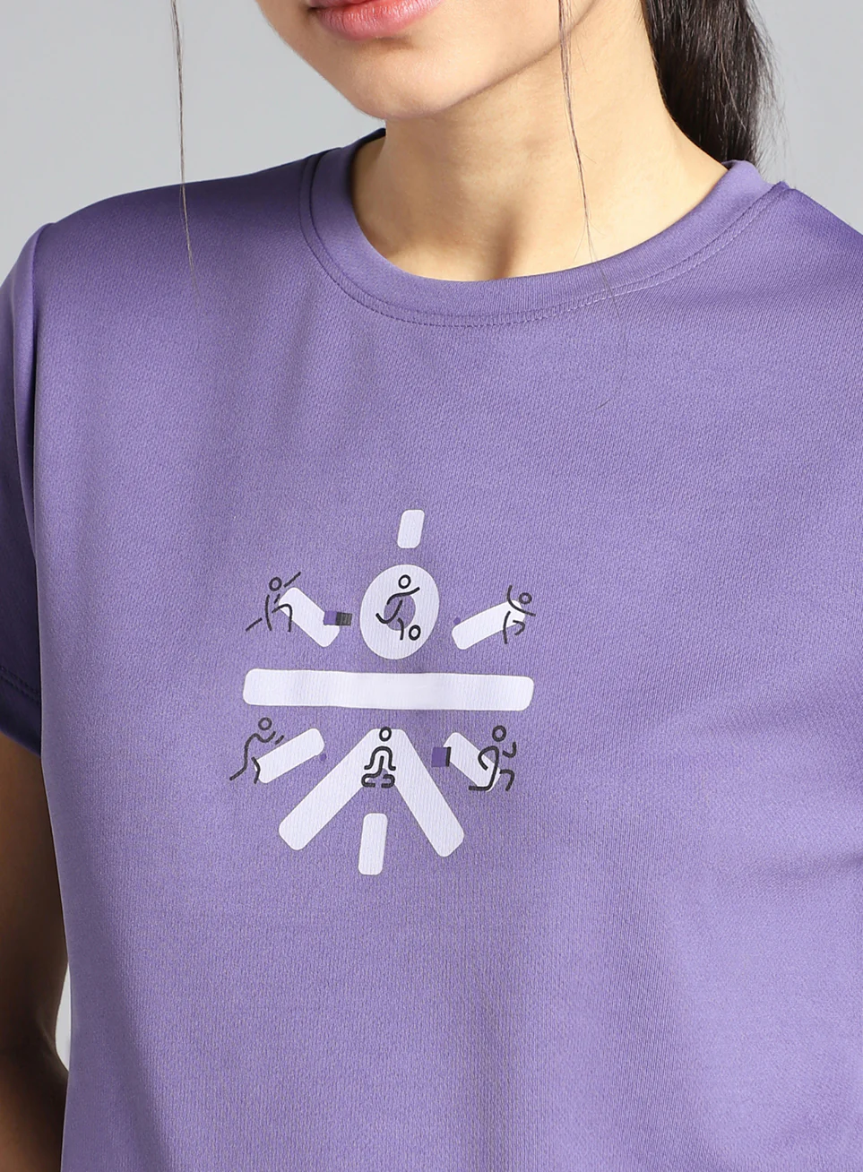 Women's Purple Graphic Play Performance T-shirt - Image 7