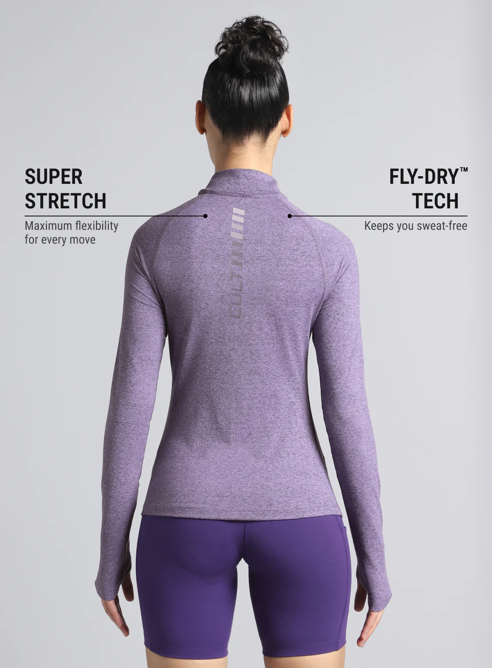 Women's Purple Half Zip All Weather Performance Jacket - Image 6