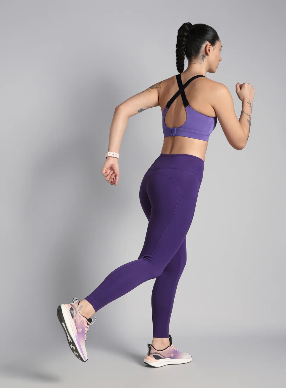Women's Purple High Impact Running Bra - Image 3