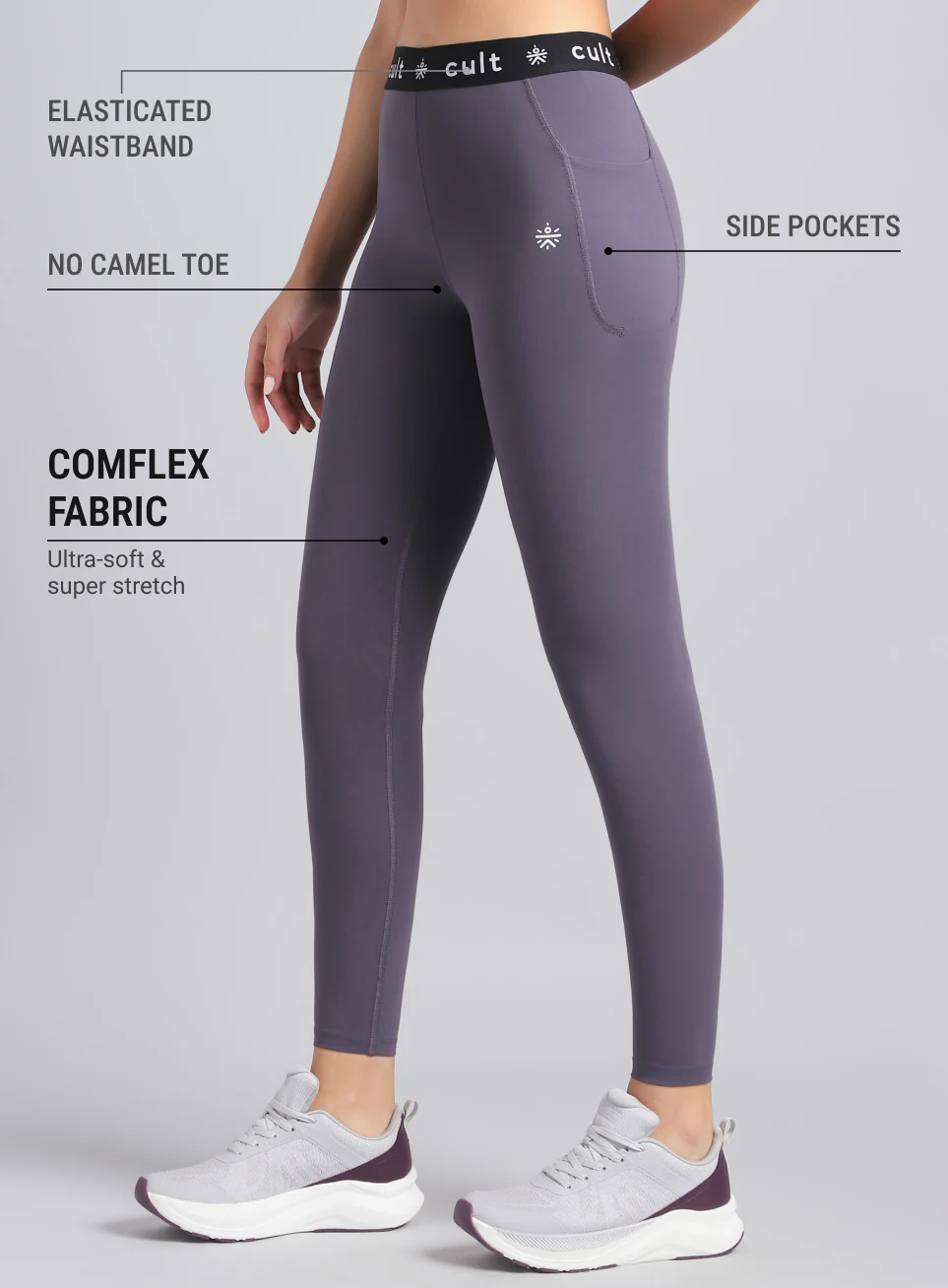 Women's Purple Move Easy COMFlex Tights - Image 5