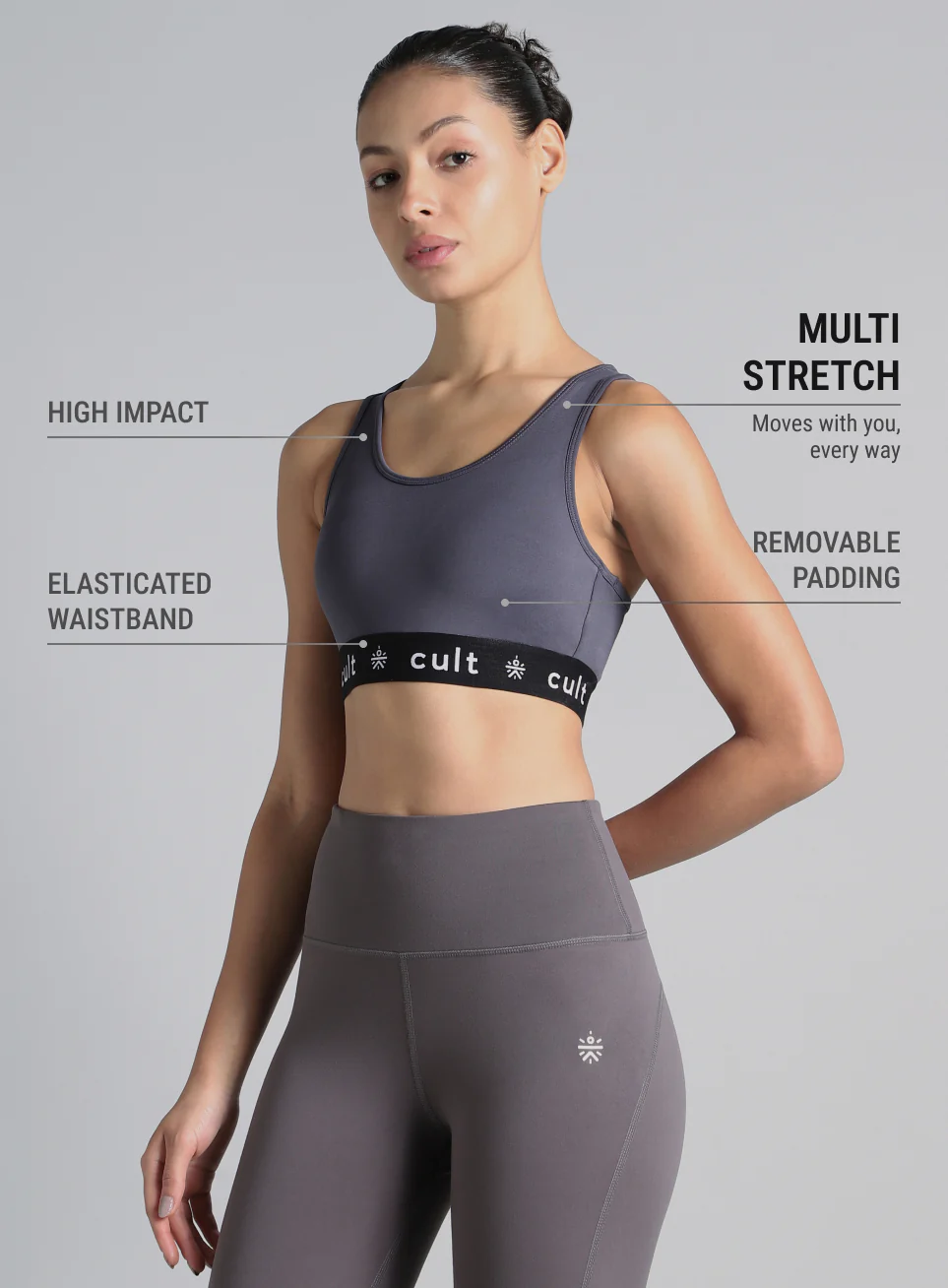 Women's Purple Move Easy High Support Sports Bra - Image 5