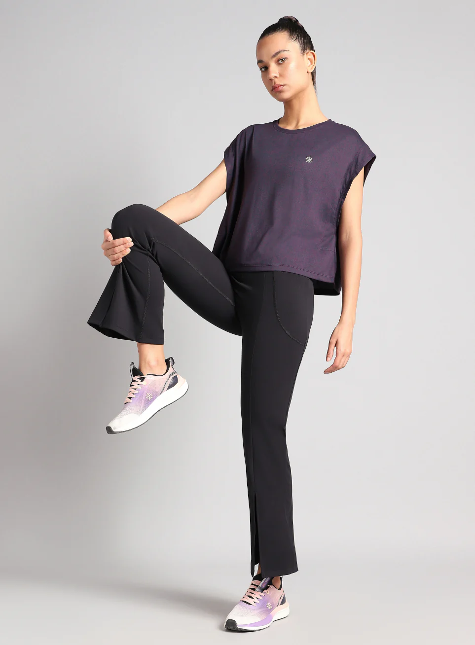 Women's Purple Muscle Flex COMFORtech T-shirt - Image 2