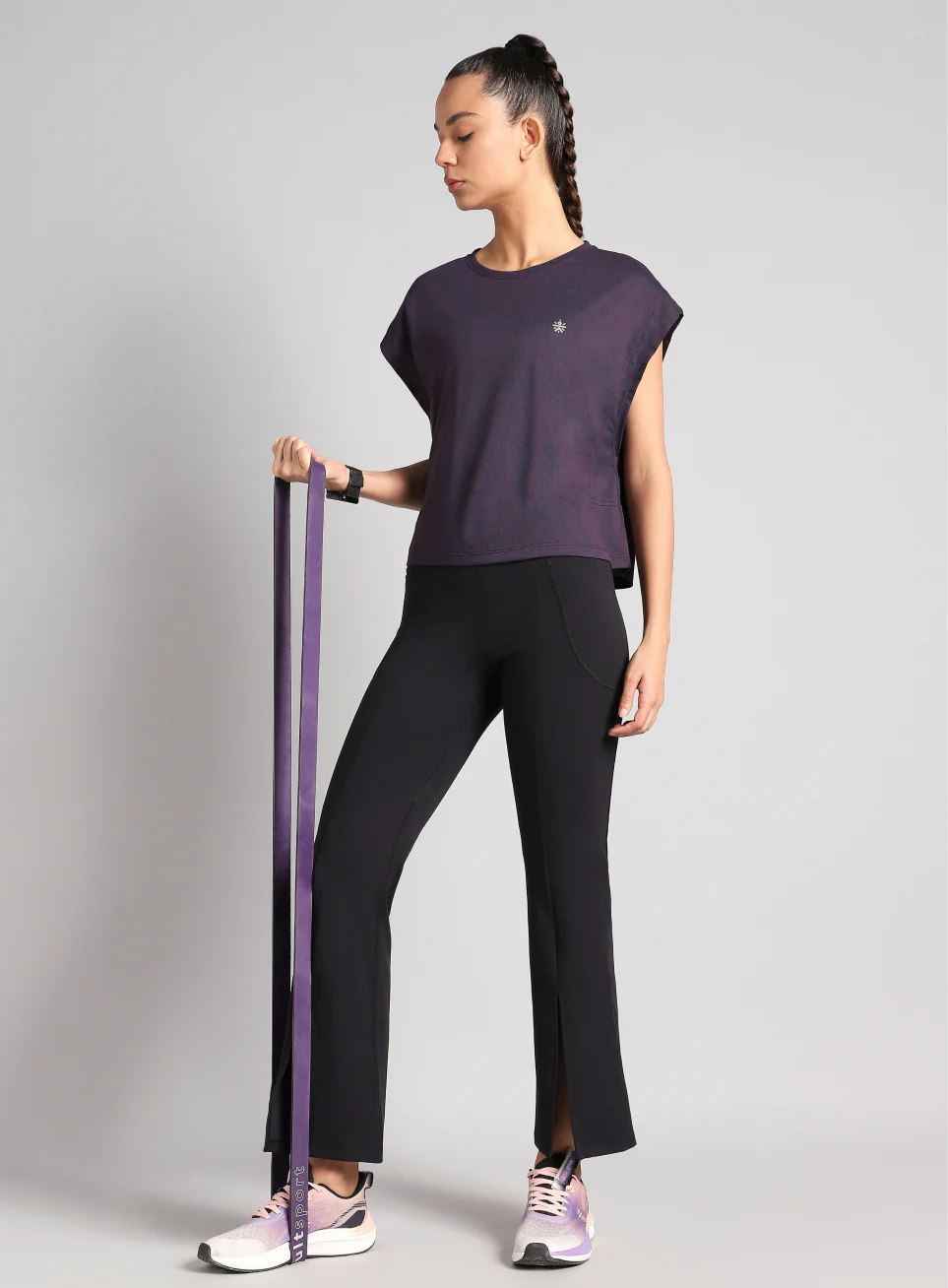 Women's Purple Muscle Flex COMFORtech T-shirt - Image 3