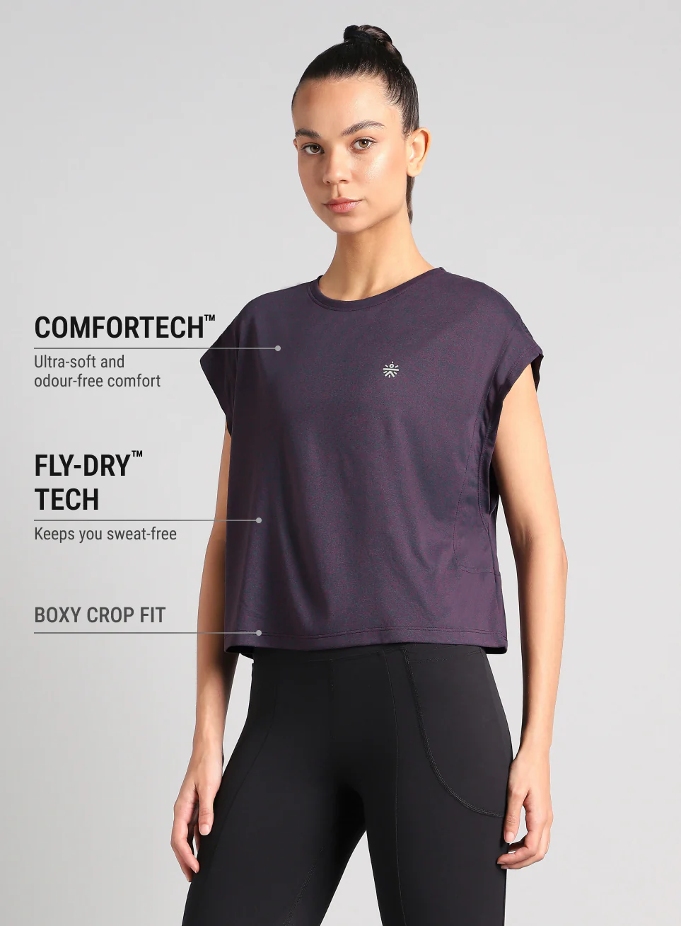 Women's Purple Muscle Flex COMFORtech T-shirt - Image 5