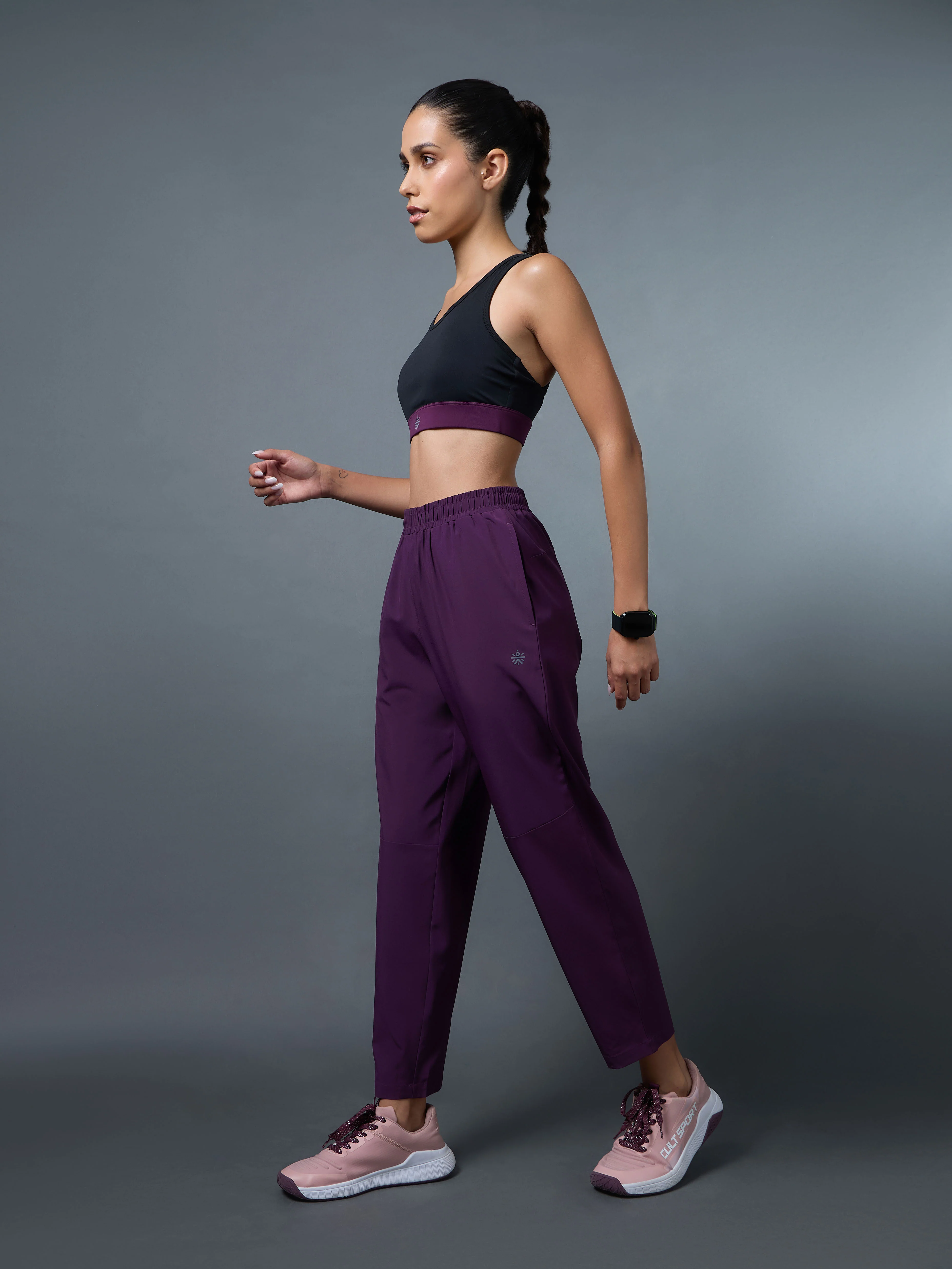 Women's Purple Night Run Trackpants - Image 2
