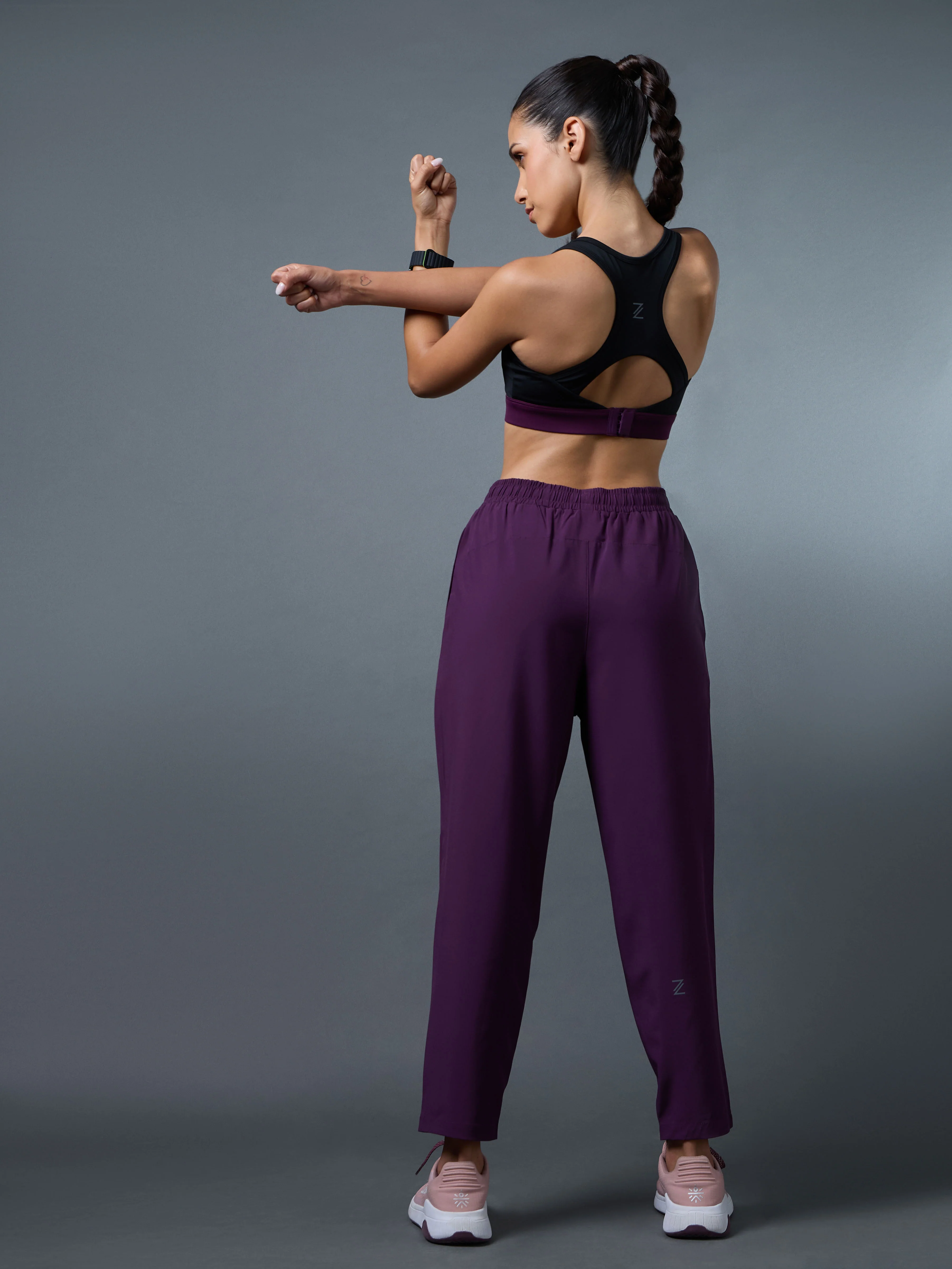 Women's Purple Night Run Trackpants - Image 3