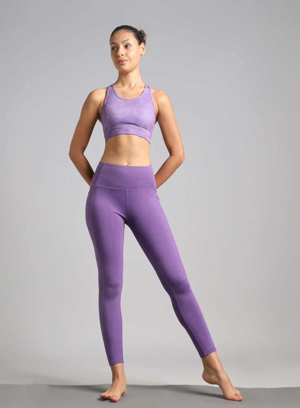 Women's Purple Pause and Align Cotton Yoga Tights - Image 3