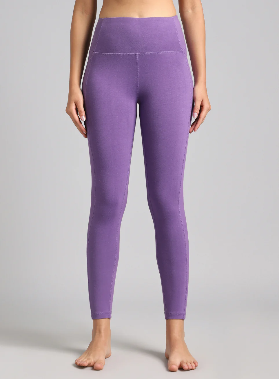 Women's Purple Pause and Align Cotton Yoga Tights - Image 4