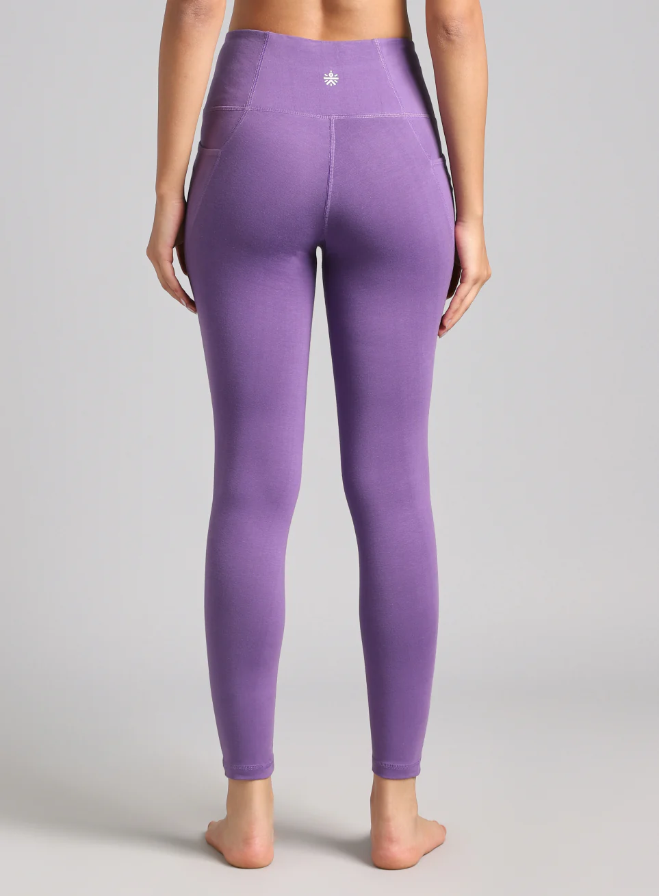 Women's Purple Pause and Align Cotton Yoga Tights - Image 6