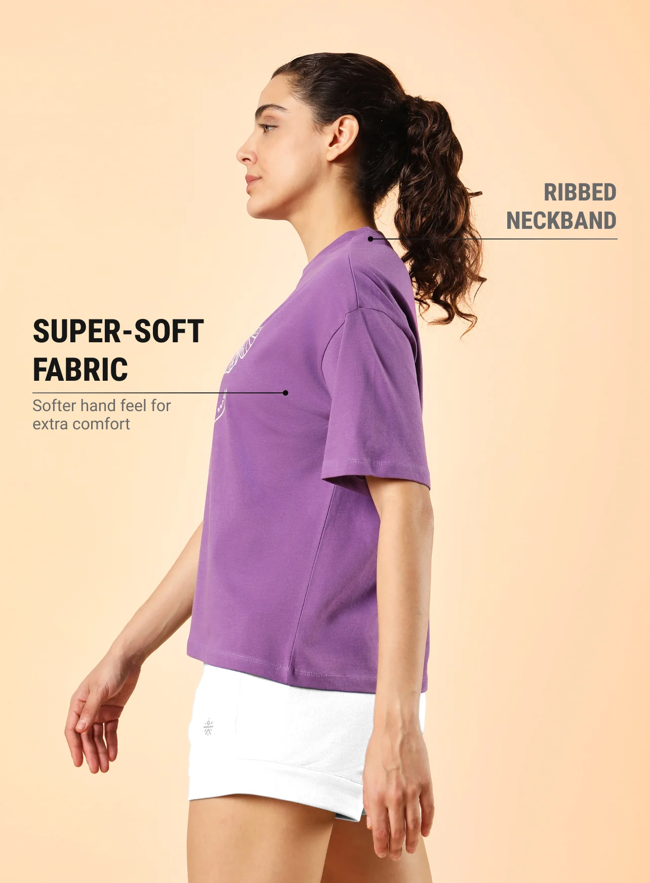 Women's Purple Pause and Align Printed T-shirt - Image 5